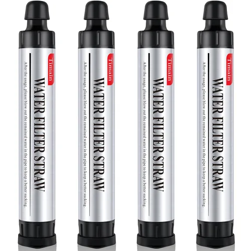 Vista 8 de Timain - Filtro de pajita de 4 etapas de filtración, alta tasa de flujo, filtro de agua para purificador de supervivencia para kits de emergencia