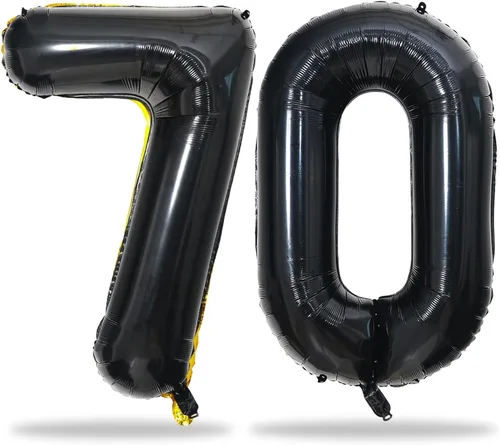 Vista 57 de Globos negros del número 10 para decoraciones de cumpleaños número 10, globos de helio de mylar de lámina de 40 pulgadas negros del número 1 & 0