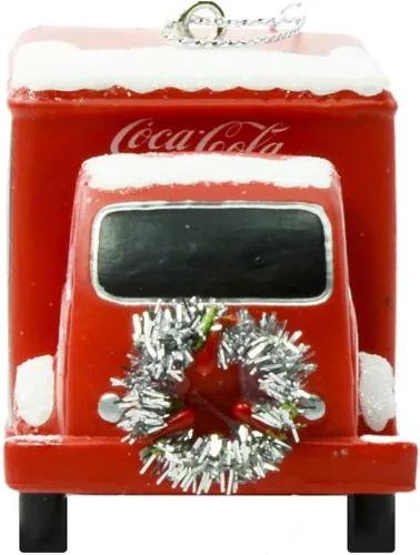 Vista 4 de Kurt Adler Coca-Cola Truck con corona plateada adorno de Navidad