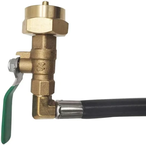 Vista 4 de METER STAR Adaptador de repuesto de propano para tanques de 1 libra con válvula de control de encendido y apagado y manguera de 35.5 pulgadas