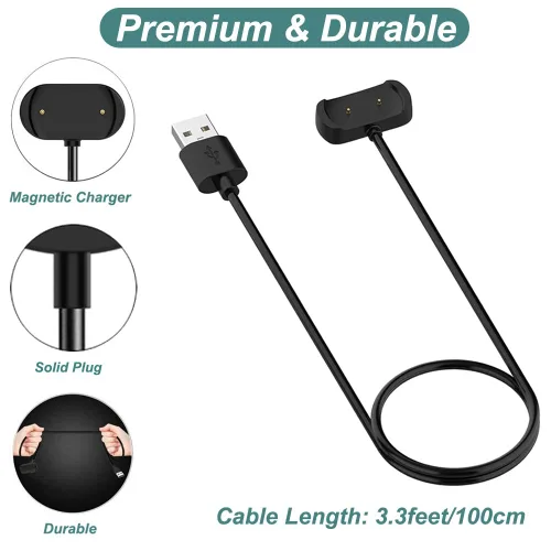 Vista 4 de Kissmart Cable de carga para Amazfit Bip 5, Bip 3, Bip U, T-Rex Pro, GTS 4 Mini, GTS 2, GTS 2 Mini, GTS 2e, GTR 2, GTR 2e, GTR Mini, activo, cable