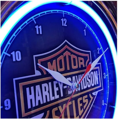 Vista 2 de Reloj de neón esencial para bares y estantes de Harley-Davidson