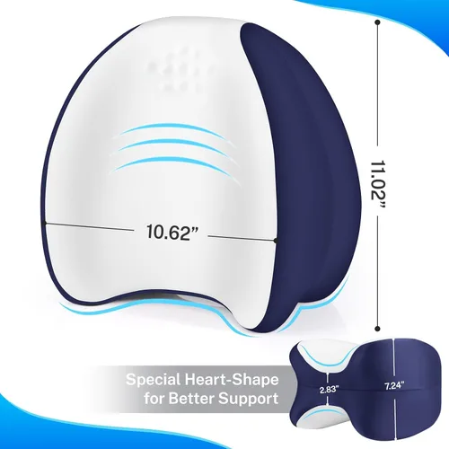 Vista 5 de Almohada de rodilla para dormir de lado, almohada para piernas con funda refrescante, almohada de espuma viscoelástica para piernas para dormir