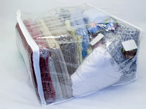Vista 3 de FBA Juego de 5 bolsas de almacenamiento con cremallera de vinilo transparente de 24 x 20 x 11 pulgadas