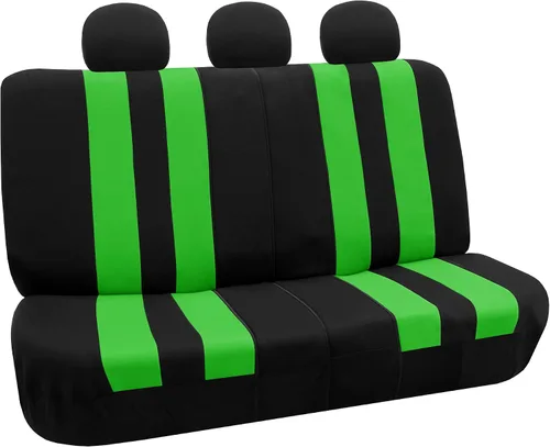 Vista 18 de FH Group Juego completo de fundas de asiento de coche de tres filas a rayas, compatible con bolsas de aire y listas para dividir, ajuste universal