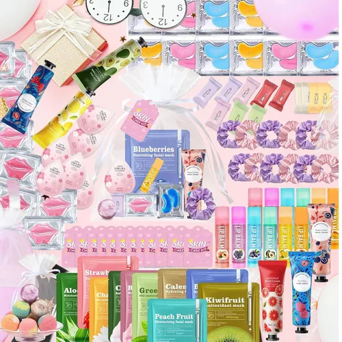 Vista 7 de 132 piezas de suministros de fiesta de spa para mujeres, recuerdos de fiesta de spa, incluye máscaras faciales, máscaras de labios, máscaras