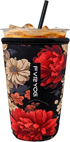 Vista 49 de Fundas de neopreno reutilizables aisladas para café helado, fundas para tazas de café helado, fundas para bebidas heladas y calientes