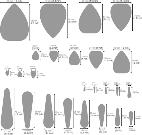 Vista 3 de Aleks Melnyk No.205 - Plantilla de metal para joyería, pendiente de forma de lágrimas, recortes, plantilla lapidaria para cabujones, lágrima