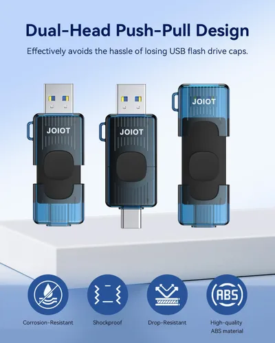 Vista 3 de Unidad flash USB C de 512 GB USB 3.2 Gen 1 hasta 130 MB/s retráctil