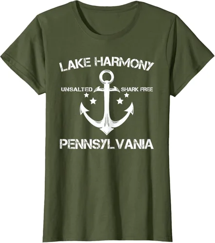Vista 77 de Playera divertida de Lago Harmony Pennsylvania para acampada o pesca Negro