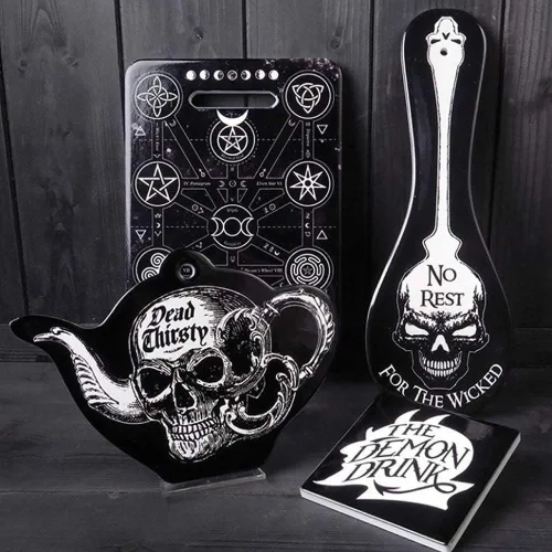 Vista 2 de Alchemy of England Magic Symbols - Tabla de cortar, color negro y blanco