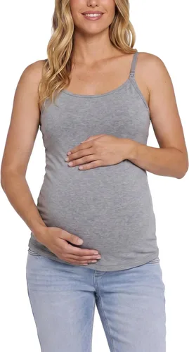 Vista 6 de Motherhood Maternity Camiseta sin mangas tipo tank top de lactancia con clip hacia abajo para mujer con tirantes ajustables y sostén integrado tipo