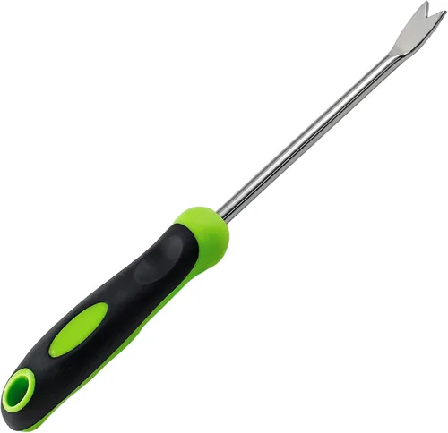 Vista 10 de Jiozermi Herramienta de extracción de malezas de mano, herramienta de acero inoxidable en forma de L para jardín, herramienta de desbrozadora