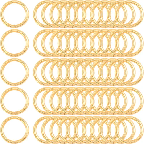 Vista 12 de Kit de 60 anillos de metal para cinturones, pasadores o anillos para macramé, cinturón de campamento, correas de perro, accesorios de sable de luz
