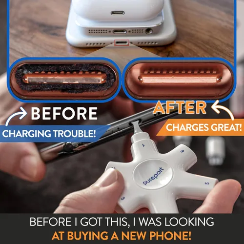 Vista 3 de Kit de Limpieza Multi-Herramienta PurePort USB-C Limpia, repara y restaura puertos USB C y cables de teléfono celular, tableta y portátil