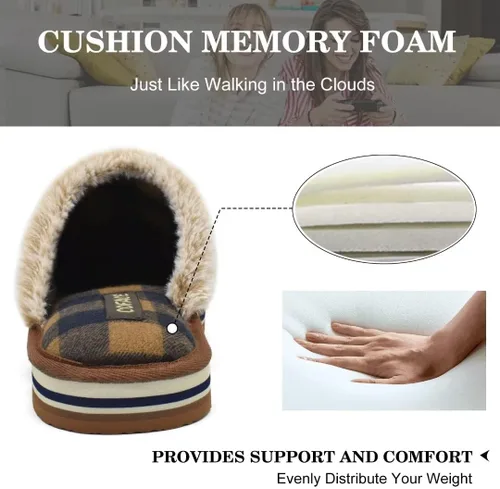 Vista 3 de COFACE Pantuflas de espuma viscoelástica para mujer, cómodas y cálidas, con forro de cojín acogedor