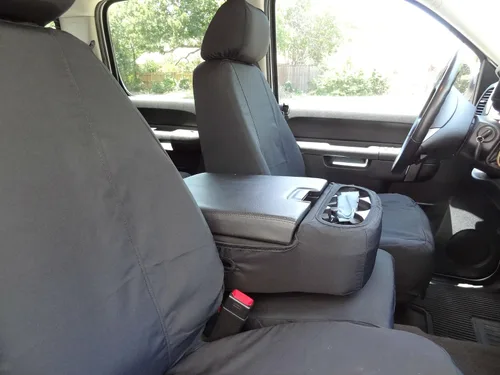 Vista 9 de Durafit fundas para asientos C1127-C1- Chevy Silverado, Avalanche y GMC Sierra LT 40/20/40 Negro personalizable impermeable fundas para asientos