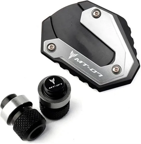 Vista 8 de Soporte lateral para motocicleta, ampliación, tapones de aire para válvula de neumático para Yamaha FZ07 FZ 07 MT07 MT 07 MT-07 MT-07 2014 2023 Rojo