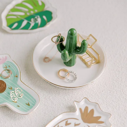 Vista 3 de mono living Soporte para anillos de cactus, bandeja de joyería para adolescentes, niñas, plantas pequeñas, cosas geniales, decoración bohemia