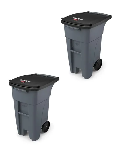 Vista 13 de Rubbermaid Commercial Products - Papelera con ruedas para reciclaje Fg9W2773Blue Brute Rollout