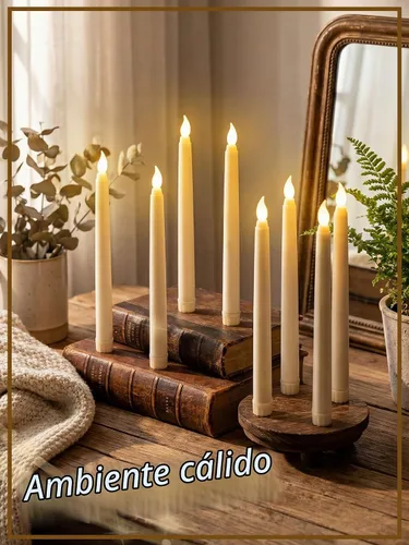 Vista 7 de Funtery 48 velas LED sin llama, marfil, 8 pulgadas, estilo compacto