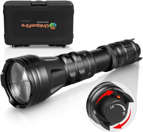 Vista 12 de UniqueFire Linterna iluminadora infrarroja LED de 5 W, 850 nm/940 nm, para visión nocturna, lente Fresnel de 1.732 pulgadas, luz iluminadora de caza