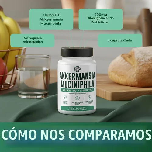 Vista 6 de Akkermansia Muciniphila Supplement With Prebiotics, 30 Capsules