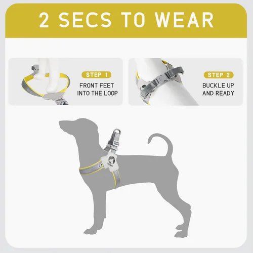 Vista 8 de Easy Walk - Arnés para perro con problemas de tráquea, arnés suave y ajustable para cachorros, sin tirones, fácil de usar, arnés para mascotas sin