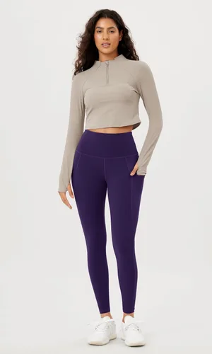 Vista 2 de ODODOS - Leggings de yoga con cintura alta y bolsillos para mujer, pantalones de yoga deportivos con control de abdomen, no se transparentan