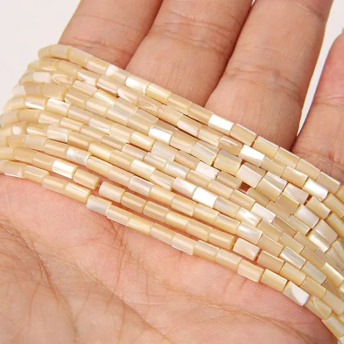 Vista 8 de Los granos naturales del espaciador del tubo del grano de Shell de agua dulce teñidos madre de perlas flojas para la fabricación de la joyería, 1