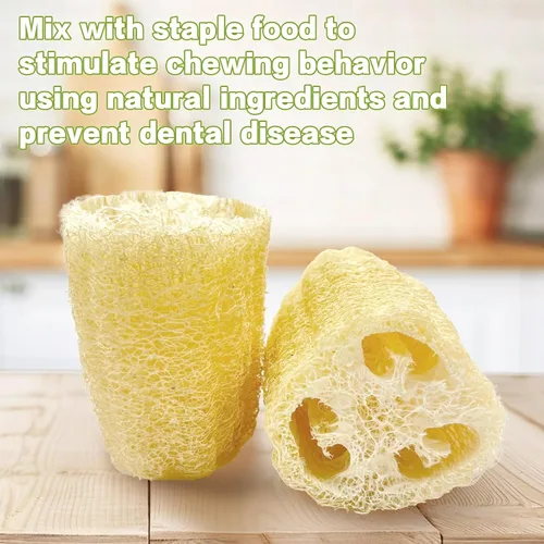 Vista 5 de BNOSDM Juguetes masticables de conejo, esponja natural, 6 piezas de dientes de conejo, juguete para moler conejo, golosinas ricas en fibra