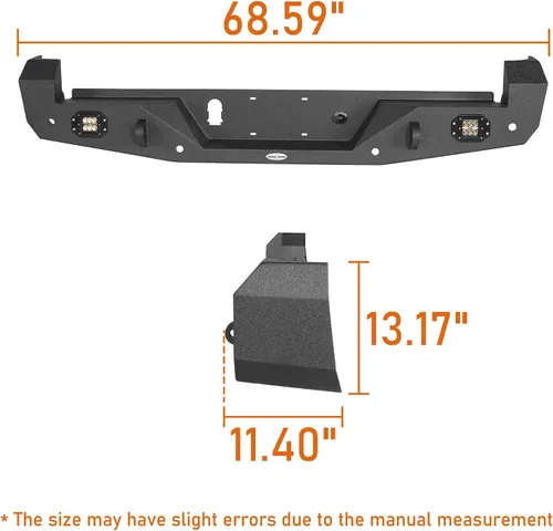Vista 7 de Parachoques trasero de acero resistente Tacoma con anillos en D para camionetas Toyota Tacoma 2016-2023