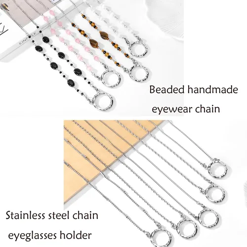 Vista 7 de Soporte para gafas, cadena, collar, anillo para mujeres, lentes de lectura, lentes de sol, collar para hombres