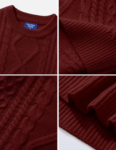 Vista 12 de Aelfric Eden Oversized Knit Sweater Solid Vintage Pullover Unisex Woven Crewneck Knitted Tops