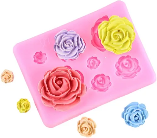 Vista 4 de Tvoip Molde de silicona de flores de rosa pastel de chocolate Molde de decoración de pasteles de boda Herramientas de decoración de fondant