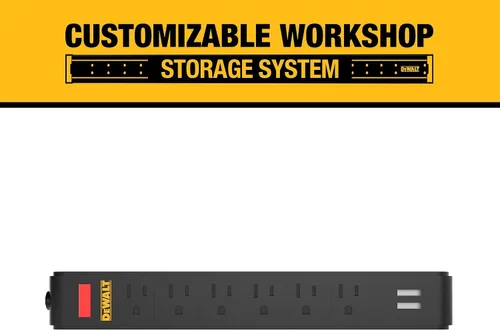 Vista 2 de DEWALT Cargador magnético con 6 tomas de corriente, compatible con el sistema de almacenamiento para taller DEWALT (DWST82693) (Paquete de 4)