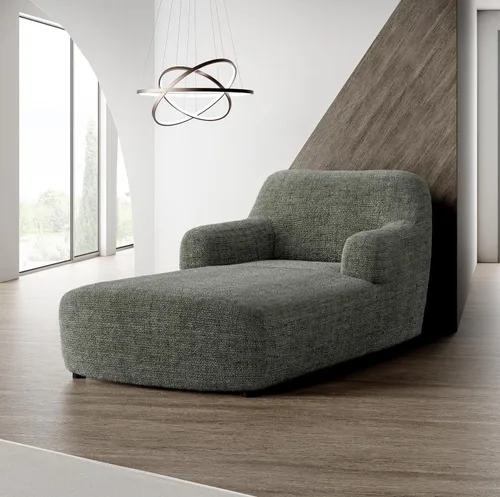 Vista 2 de PAULATO BY GA.I.CO. Funda para tumbona – Funda suave – Protector elástico de 1 pieza para sillón – Tela estampada – Gris musgo