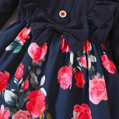 Vista 4 de VEOAY Vestidos casuales para niñas, para primavera, verano, otoño, lindo vestido de manga corta y manga larga, ropa de 1 a 8 años