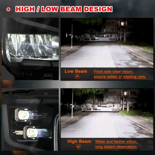 Vista 4 de Nixon Offroad Faros delanteros de proyector para Ford F150 2018-2020 Conjunto de faros LED completos con DRL / señal de giro secuencial