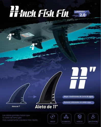 Vista 6 de FunWater Tabla de remo inflable de 11 pies y 10 pies 6 pulgadas con accesorios de tabla de remo de SUP de alta calidad, cubierta de EVA
