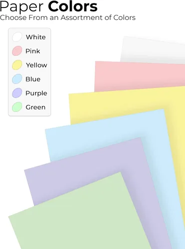 Vista 3 de Bloc de notas de color blanco impreso personalizado de 3.9 x 5.1 in. Colorido bloc de notas personalizado con el nombre de tu empresa, líneas