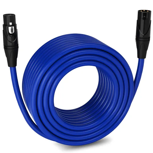 Vista 22 de LyxPro Cable de micrófono XLR hembra a macho de ángulo recto de 3 pines de 1.5 pies para altavoces amplificados, interfaz de audio, rendimiento