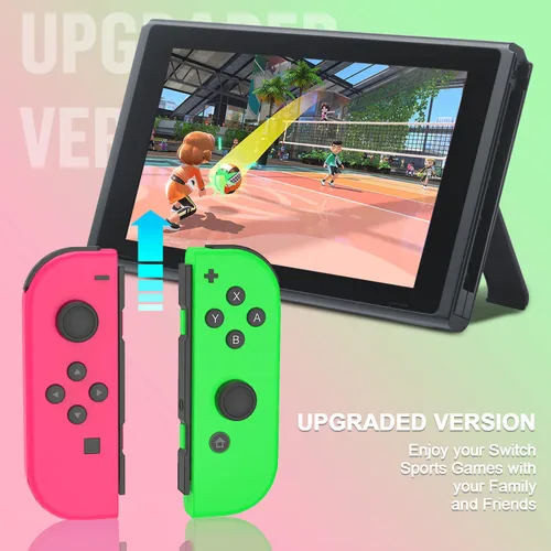 Vista 7 de OUBANG Controller for Switch Joypad, Upgraded Joypads for Switch Sports Game, LR Wireless Joy-Pad Compatible with Nintendo Switch, PinkGreen Joy