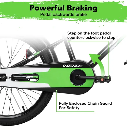 Vista 3 de WEIZE Kids Bike, 16 20 Inch Children Bicycle for Boys & Girls Ages 4-12 Years Old, Rider Height 41-62 Inch, Adjustable Seat & Handlebars, Coaster