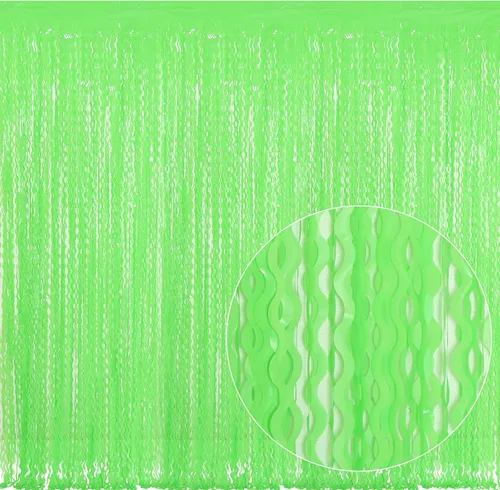 Vista 17 de CYLMFC - Paquete de 4 cortinas de papel de aluminio para fiesta, color azul claro, 3.3 x 6.6 pies, telón de fondo ondulado para cabina de fotos