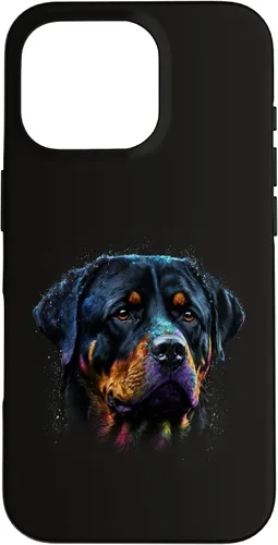Vista 20 de Rottweiler Dog Face Watercolor Colorful Art Hand Drawn Case for iPhone 17