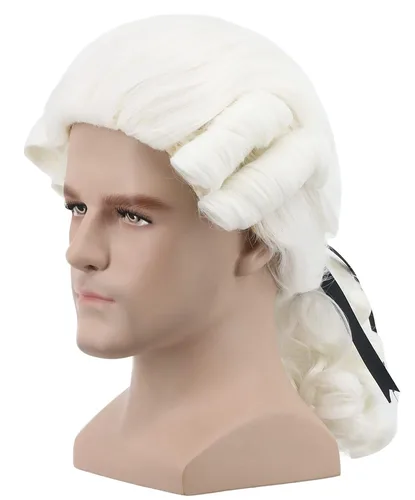 Vista 3 de Yuehong - Peluca larga para hombre diseño de George Washington 2