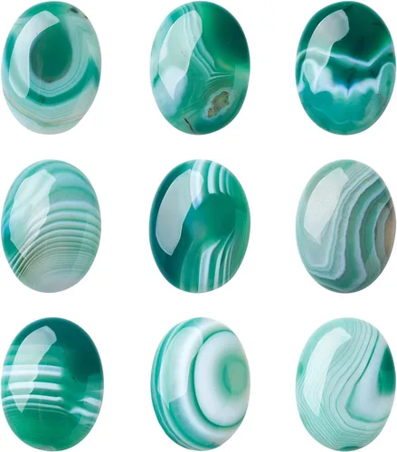 Vista 18 de Crafans Flat Back Gemstone Oval Cabochons Natural Stone Cabochons Healing Power Stone Chakra Crystal for Crafts DIY Jewelry Making Supplies