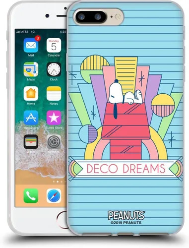 Vista 146 de Head Case Designs Snoopy Deco Dreams - Funda de gel suave con licencia oficial de Peanuts Blue Pattern compatible con Apple iPhone 7 Plus/iPhone 8