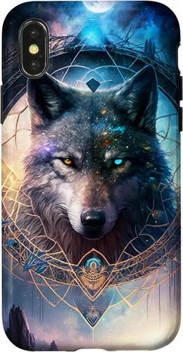 Vista 5 de Wolf Mystical Surreal Fantasy Funda para iPhone 17